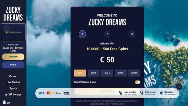 LuckyDreams casino screenshot