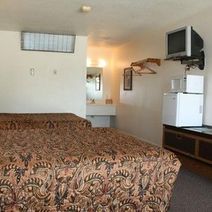 Interior of room, two beds